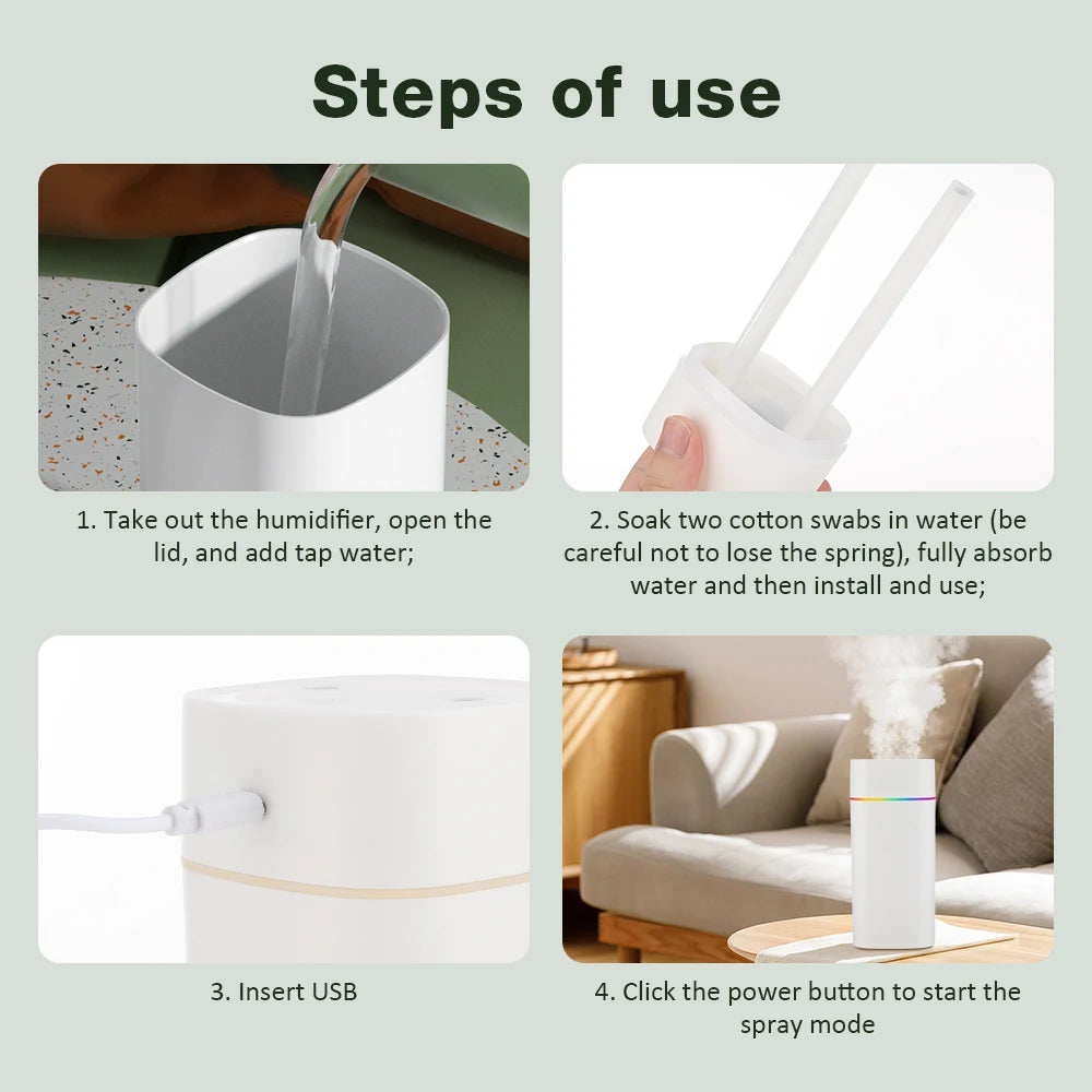 600ML Air Humidifier USB Charging