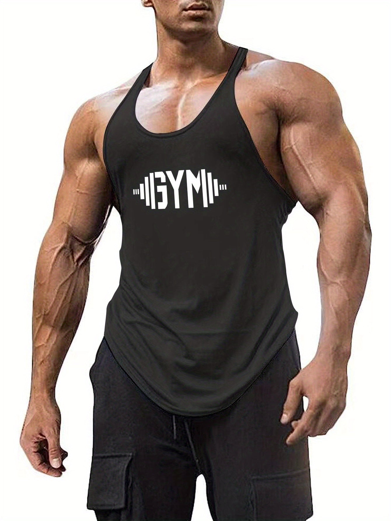 Top con Estampado de Mancuernas GYM para Hombre