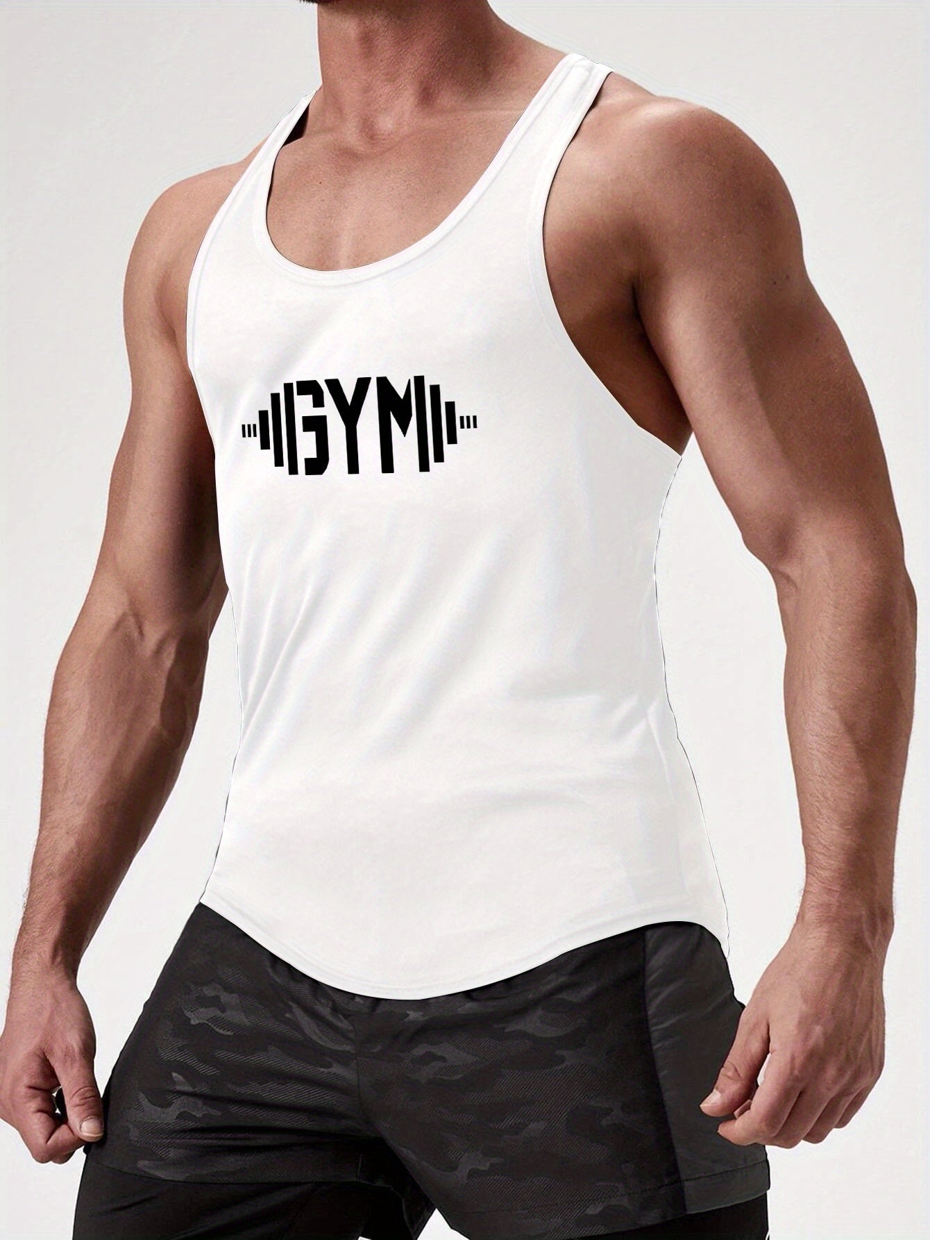Top con Estampado de Mancuernas GYM para Hombre