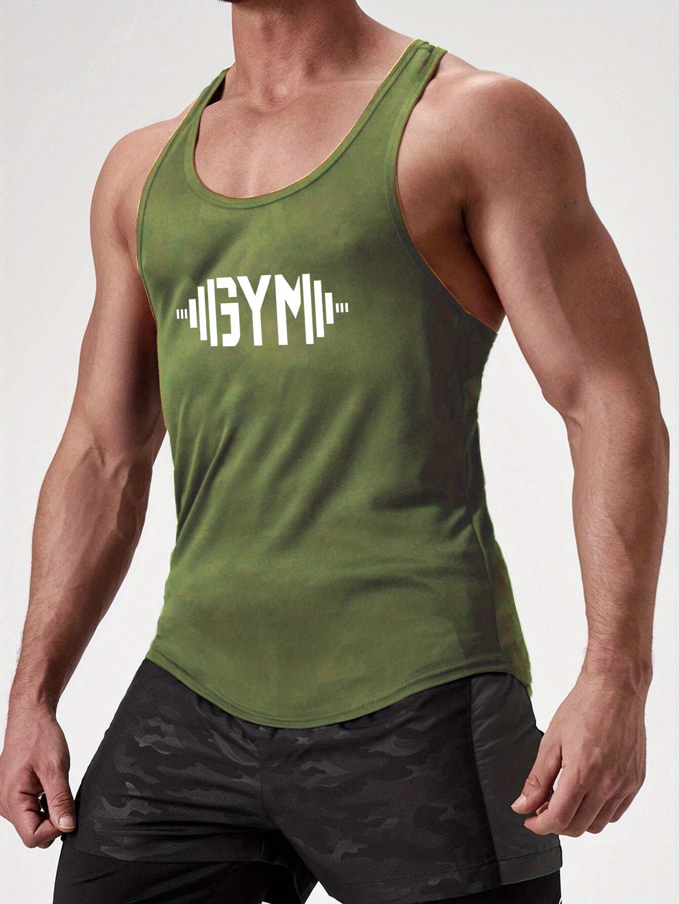 Top con Estampado de Mancuernas GYM para Hombre