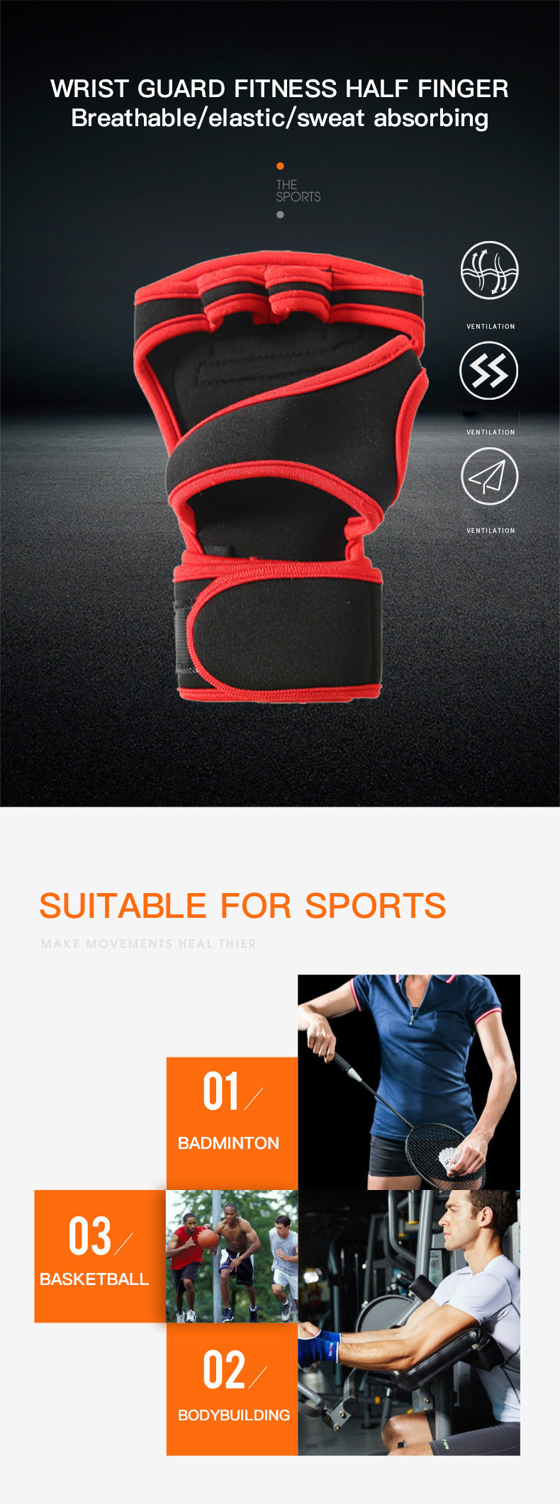 1 Par de Guantes Negros para Levantamiento de Pesas