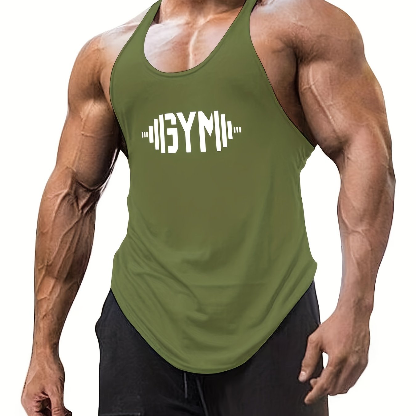 Top con Estampado de Mancuernas GYM para Hombre