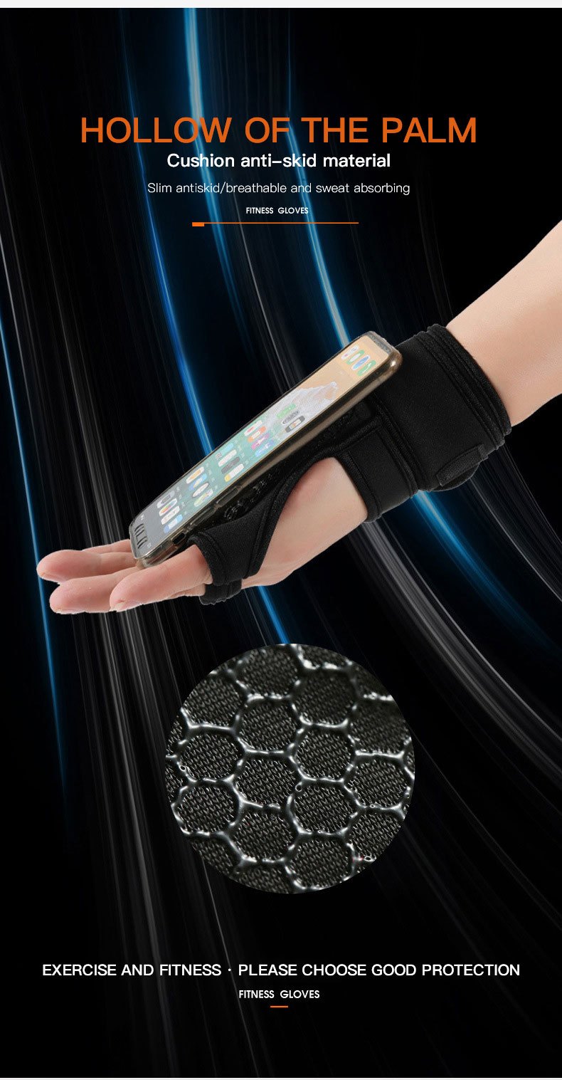 1 Par de Guantes Negros para Levantamiento de Pesas