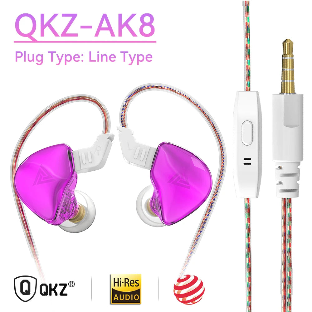 Original QKZ AK6 Copper Driver HiFi Wired Earphone