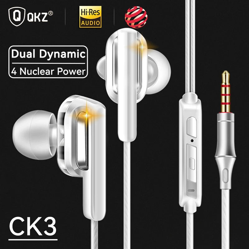Original QKZ AK6 Copper Driver HiFi Wired Earphone