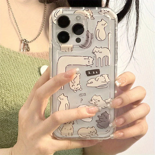 Funda de Teléfono con Gato de Dibujos