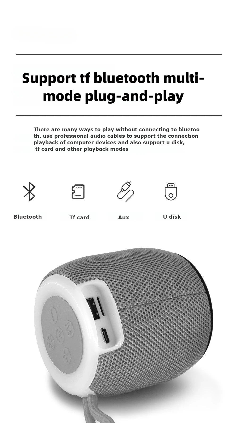 Altavoz Bluetooth Inalámbrico Portátil para Exteriores