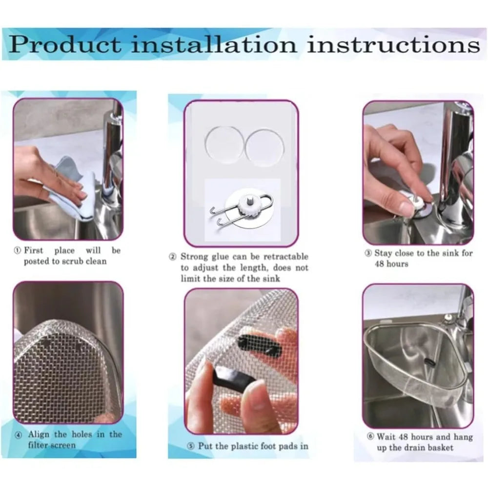 Kitchen Sink Stainless Steel Strainer Basket