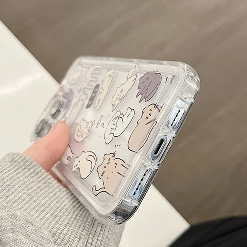 Funda de Teléfono con Gato de Dibujos