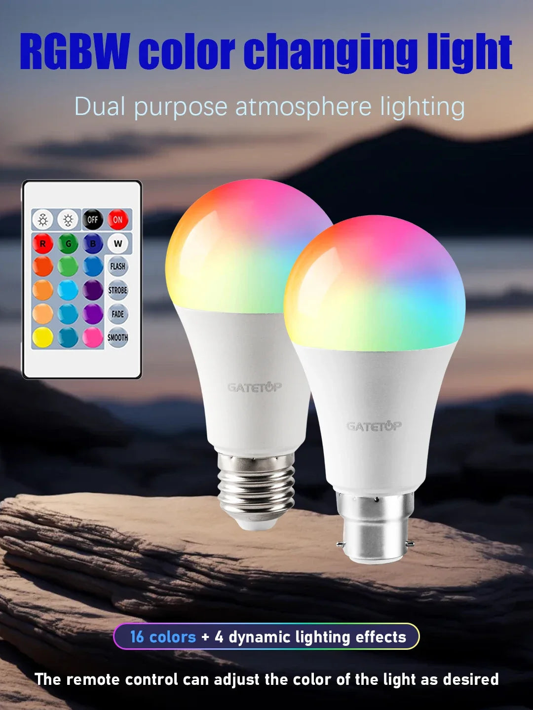 LED RGB A60 Bulb Multicolor light E27/B22