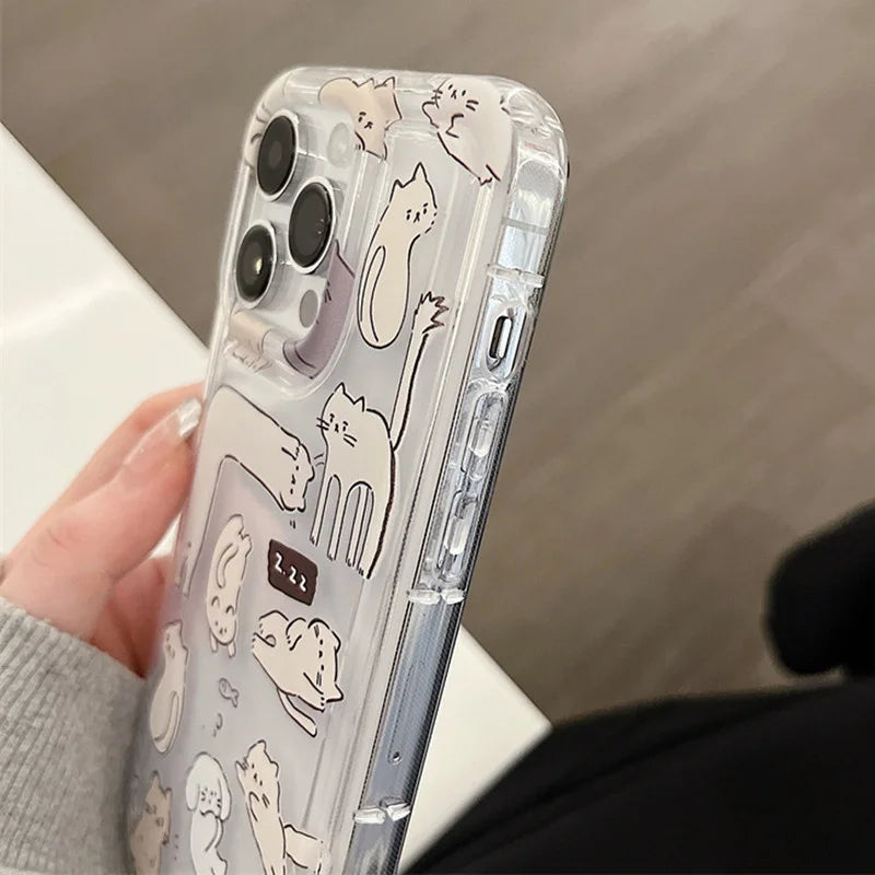 Funda de Teléfono con Gato de Dibujos