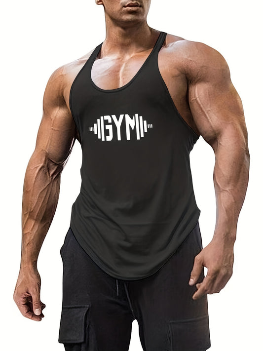 Top con Estampado de Mancuernas GYM para Hombre